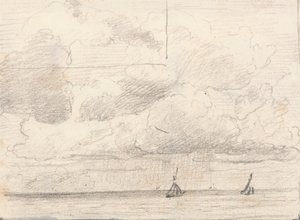 A Squall (verso- Staffage) by Lionel Constable